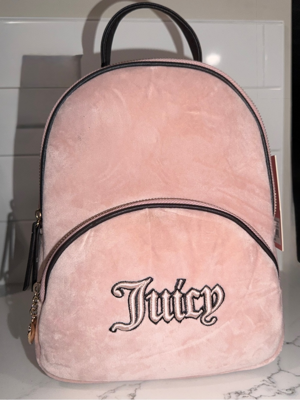 Juicy Couture “Queen of Everything” Pink Velvet Mini Backpack NWT